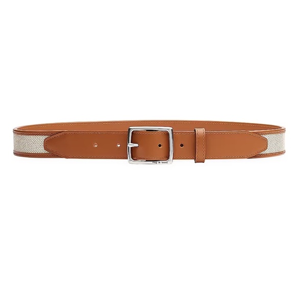 Rag & Bone Boyfriend Leather & Canvas Belt - Picture 1 of 9